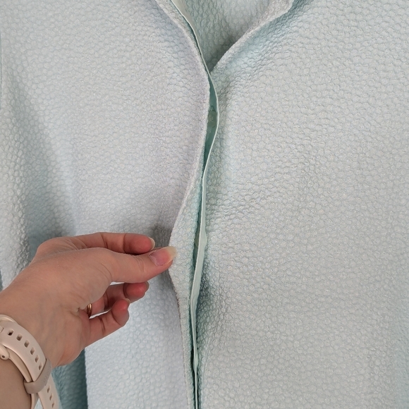 Tuckernuck Adele Sea Glass Textured Pleated Swing Back Button Up Blouse Top - Picture 8 of 10